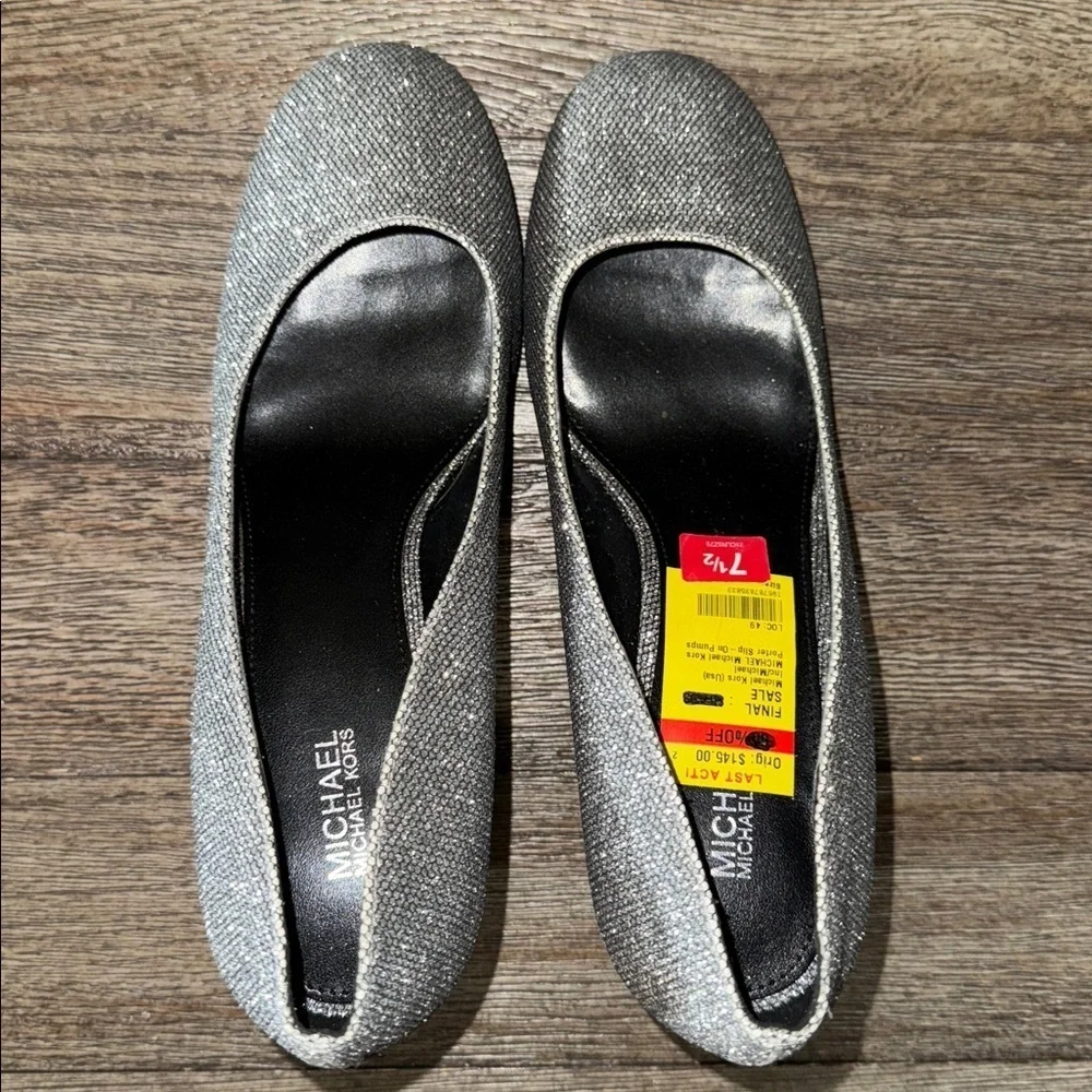 MICHAEL Michael Kors Porter Slip On Pumps Silver